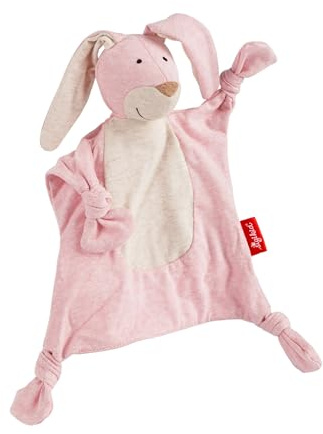 Sigikid 39809 Doudou en Forme de Lapin avec Personnage Animal, Rose, 26 cm