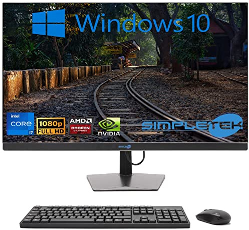 SIMPLETEK - PC All in One Display 27 Windows 10 | Core i7 12°Gen | 8GB RAM DDR4 SSD 120GB | Lavoro, Intrattenimento