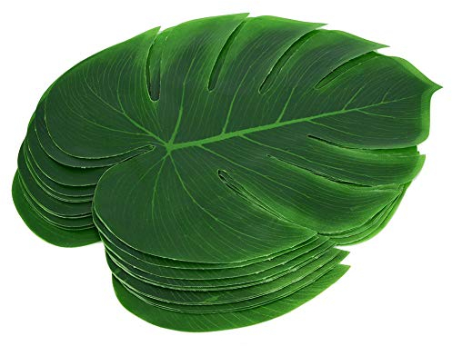 12 Manteles Individuales de Hojas de Monstera, Decoración de Fiesta Tropical, Hojas de Palma para Domingo de Ramos, Bandera de Mesa de Hojas de Monstera, Alfombrilla para Cubiertos, Posavasos, Decorac