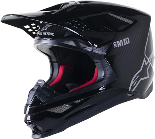 Alpinestars Supertech M10 Solid Helmet L, Black Glossy Carbon
