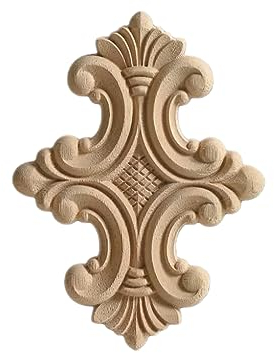 Wandornamente Holz Applique Unlackiert Geschnitzt Lang Rund Aus Holz Heimdekoration Fensterdekoration Türen Holzapplikation Holz-Aufkleber Holzhandwerk F52–14 5–11