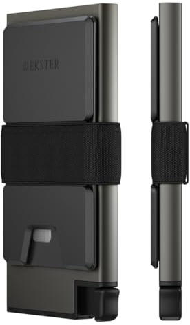 Ekster Aluminum Wallet | RFID Schutz Metall Geldbörse für Herren mit Push Button | Quick-Access Slim Wallet | Minimalistische Geldbörse für Herren | Platz für bis zu 12 Karten | Herren Kartentui | Passend für 12 Karten, ultradünnes RFID-blockierendes Aluminiumgehäuse, Druckknopf-Zugang, erweiterbar und verfolgbar.