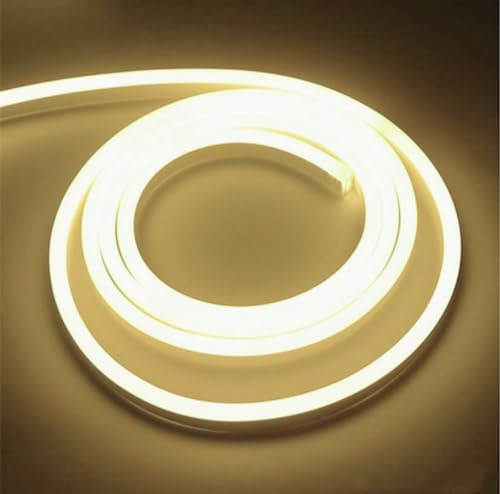 ONSSI Neon LED-Streifen 220V (Neutralweiß,25M),12 W/m COB-Lichtschlauch,Jeder Schnitt 10 cm 288Led/m,IP65 wasserdicht mit Schalterstecker und Aufkleber,Neon-LED für den Innen-und Außenbereich