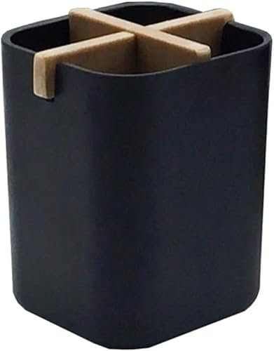 Porte-brosse à dents écologique en fibres de bambou et bambou – Porte-brosse à dents naturel – Support personnel pour salle de bain et cuisine – Gris