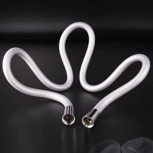 Brauseschlauch 120cm, Weicher Silikon Duschschlauch Kurz, Bidet Schlauch Knicksicherer Bidet Ersatz für Toilette, Silber