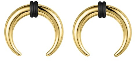 ZS 2Pcs Pincher Tapers Septum Rings, 2G 4G 6G 8G 10G 14G 16G Buffalo Horseshoe Stretcher Expander Piercing for Stretching Pierced Nose Ear Gauge for Women Men (12g,11mm)
