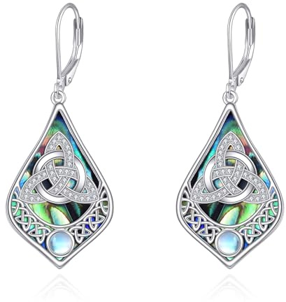 Stern Von David/Hexen/Keltische/Muschel/Kreuz/Libelle/Wikinger Ohrringe 925 Sterling Silber Mondstein Abalone Dangle Ohrringe Jüdischen Irische Schmuck Geschenke für Ladies Damen