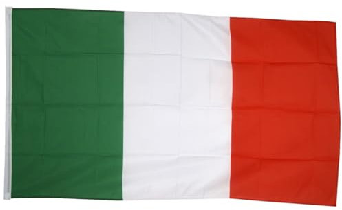 Bandiera dell'Italia 90x150 cm con Asola per Asta – Perfetta per Celebrazioni Nazionali e Eventi Speciali, Realizzata in Poliestere Resistente con Colori Vividi e Duraturi