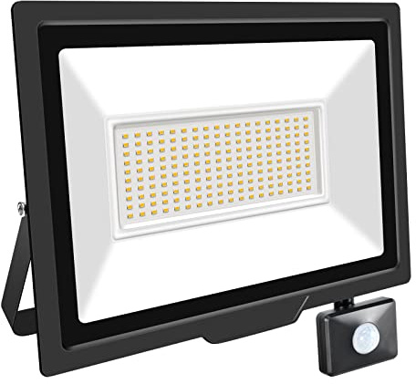 SKYWORLD Projecteur LED Exterieur,150W Projecteur Avec Détecteur de Mouvement 1 pièce,Blanc Chaud LED Spot Extérieur avec Détecteur IP66 Etanche pour Jardin Patio Garage Entrée