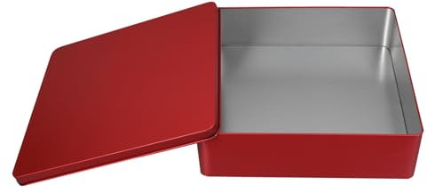 MAGICLULU Latas Cuadradas Para Galletas Caja Grande De Hojalata De Metal Con Tapa Contenedores Vacíos De Almacenamiento De Dulces Para Chocolate Té Joyería