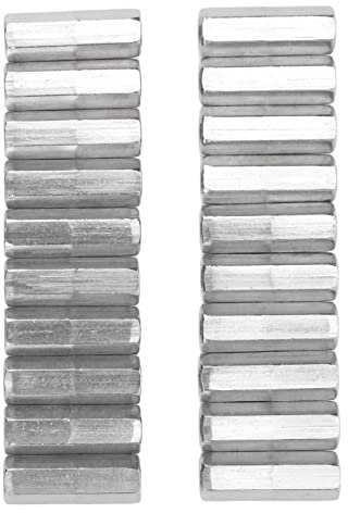 M5 X 0,8 X 25 Mm Sechskant-Überwurfmutter, 304 Edelstahl-Gewindestangenverbinder für Bolzen, Bolzen, Maschinenschrauben mit 20 Stück, Lange Feingewinde-Sechskantform,