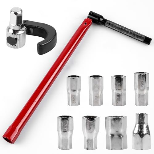 BAIFULAI Llave de tuerca, llave de acero de calidad 8-17 mm, llave de grifo, llave de grifo, herramienta universal, herramienta para grifo de lavabo