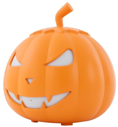 Halloween Kürbis Form Nebelmaschine YUNRUX Rauch Effektmaschine mit Fernbedienung LED Nebelmaschine Sprühnebelmaschine Mini Bodennebelmaschine Fogger RGB 3in1 LED Mit 12 Farbe Tragbare Rauchmaschine