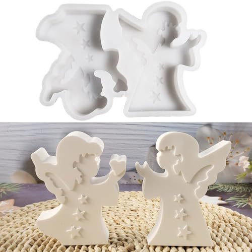 ALEFBET Silikonformen Gießformen，Silikonform Engel verbreiten Liebe DIY Silikon Gießform，Engel Gipsformen zum Gießen，Epoxidharz Formen