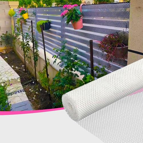Filet de protection de gouttière de 1,5 m x 29 m - Grille de protection pour gouttières - Filet anti-oiseaux avec trous de 0,8 cm - Filet en plastique blanc pour poules et arbres