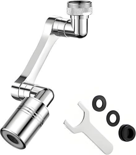 Extensor de grifo, extensor de grifo de fregadero de cocina, acelerador de extensión giratorio de 1080° de acero inoxidable, 2 patrones de boquilla, adaptador de grifo duradero a prueba de
