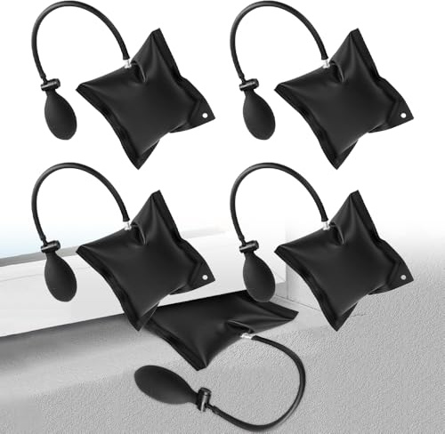mizikuu 4 Stück Montagekissen, Luftkissenheber Fenstermontage Air Wedge Pump bis 200kg Montagekissen Luftkissen Hebekissen die Türfensterinstallation und Auto-Reparatur, Schwarz