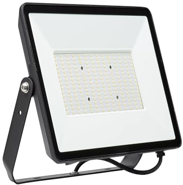 PILA Faretto LED per esterni, 200W, non dimmerabile, luce bianca neutra (4000K), 19000 lumen, alluminio, IP65, IK06, classe I, 35.000 ore di durata utile, cavo 60 cm