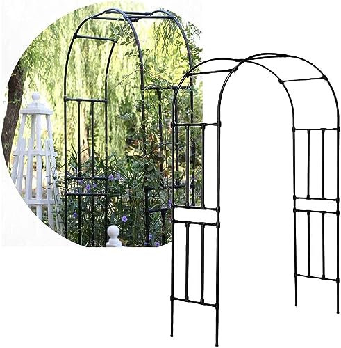 Arche de vigne en métal - Treillage élégant pour plantes grimpantes - Décoration extérieure - Noir - 200 x 240 cm (l x H) - Parfait pour les événements et l'aménagement paysager