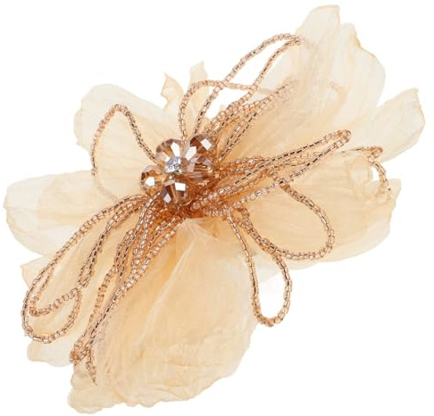 Hemobllo Broche Fleur En Tissu Raffinée Vintage Pour Femmes Élégante, Broche Fleur Artificielle à Épingler, Accessoire Décoratif Polyvalent Pour Vêtement, Taille Petite, Couleur Dorée Éclatante