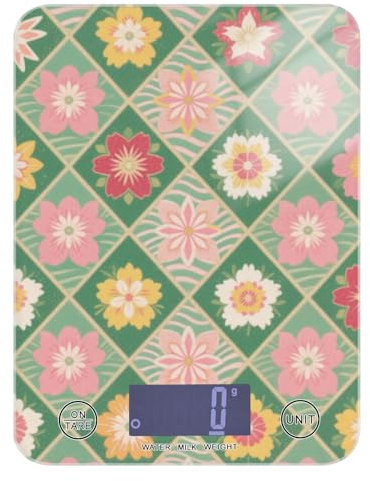 Fiore Plaid Cottura Bilancia da Cucina per Cibo 5kg/5g Precisa Mini Bilancia Digitale con 4 Unità per Espresso Espresso Cucina Báscula para pesar Personas