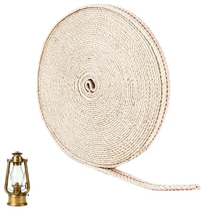 Docht für Öllampen aus Baumwolle, Öllampendocht, Lampendochte - 5 m Lang, 11 mm Breit, Ersatzdocht für Petroleum- und Kerosinlampen, Flacher Baumwolldocht für Innen- und Außeneinsatz, für Laternen ﻿