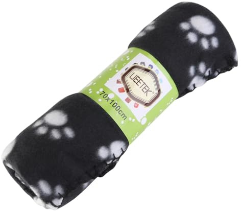 Hohopeti Doppelseitige Fleece Kuscheldecke für Hunde und Katzen Schwarz | Stühle und Tierbettung, Fadeless und Maschinenwaschbar, Pflegeleichtes Fleece, gegen Fusselbildung