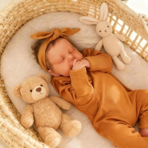 Zero pam Reborn Baby Mädchen,50CM- Lebensechte Babypuppen, Puppen Wie Echt, Realistisch Newborn Babys Puppe Echte Babypuppe Vollsilikon Lebensecht Reborn Baby Mädchen