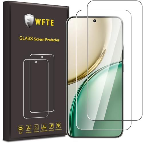 WFTE [2-delat härdat glas till Honor Magic 8 Lite skärmskydd [hårdhet 9H][Anti-rep] [fingeravtrycksfri] [bubbelfri] skärmskydd till Honor Magic8 Lite