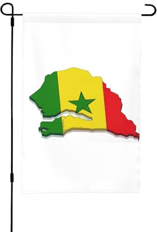 Drapeau du Sénégal 30,5 x 45,7 cm - Drapeau de jardin imprimé pour l'extérieur - Parfait pour la Saint-Valentin et le printemps
