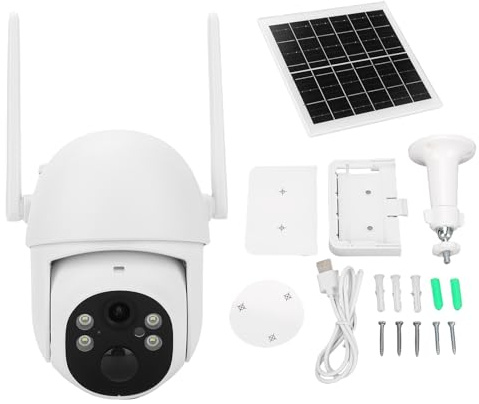 Oreilet Telecamera Sicurezza Ad Energia Solare, Telecamera Sorveglianza Wireless 3MP PT con Sensore Movimento PIR Scheda 4G Conversazione Bidirezionale, per Casa, Ufficio, Esterno