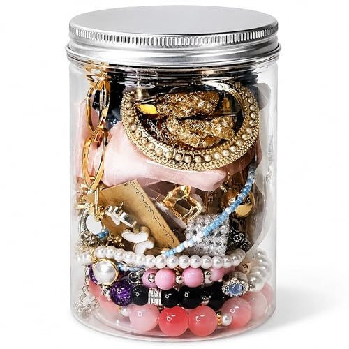 Xdyyjrasa Mystery-Schmuckdose, 25-teiliges Mystery-Schmuckkästchen-Set, Verschiedene Ohrringe, Halsketten, Ringe und Haarspangen aus Legierung, Gold für