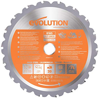 Evolution Power Tools RAGEBLADE 7-1/4-Inch Multipurpose Cutting Blade for Steel, Aluminum, Wood and Plastics