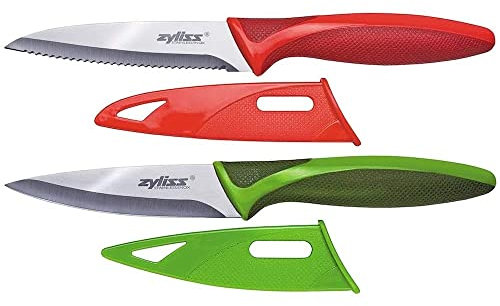Zyliss 31325 Classic Paring Knife Set, 4, Red/Green