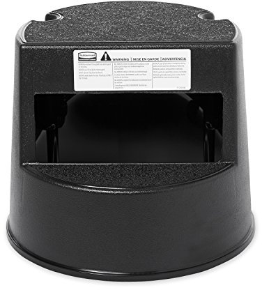 Marchepied mobile robuste en plastique Rubbermaid Commercial Products, 40 cm, noir. Robuste pour adultes et enfants. Supporte jusqu'à 159 kg. Avec roulettes pour un glissement facile,