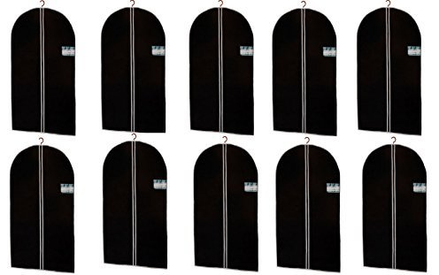 Spetebo 10er Set Kleidersack in schwarz - 150 x 60 cm - hochwertige Qualität