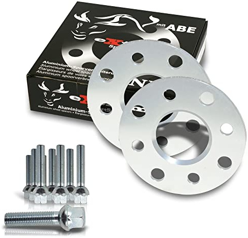 NJT eXtrem 790296 Cales Elargisseurs de voies 10mm (paire) - 5mm (épaisseur par Cale) incl. boulonnerie Entraxe (LK) 5x112 Alésage 66,6mm