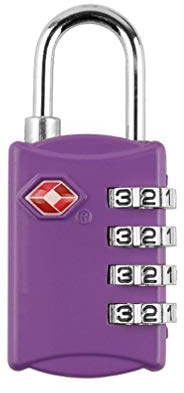 Cadenas TSA pour Valise - Code à 3 Chiffres - ANTIVOL Titan pour Bagages, Casier Rangement, Locker, Armoire - Serrure TSA Lock USA - Accessoire Voyage Avion,Violet * 1 Pièce