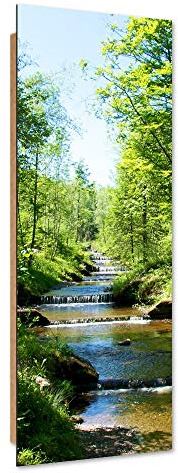 Feeby Wandbild Landschaft Modern Deko Kunst Bilder Fluss Grün 40x100 cm