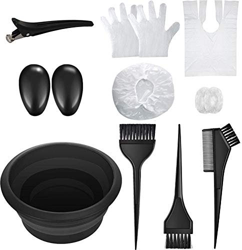 Kit Coloration Cheveux, [13 Pièces] SlickMart Outil de Teinture avec Bol Pliant pour les Réutilisable Cheveux Bol Et Brosses, Cheveux de Pratique Coiffure Outils Pour Coloration Cheveux Décolorante