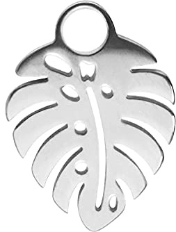 PIERCINGLINE Chirurgenstahl Anhänger für Clicker Ringe & Kreolen | MONSTERABLATT PALMENBLATT | Piercing Ohr Helix | Farbauswahl