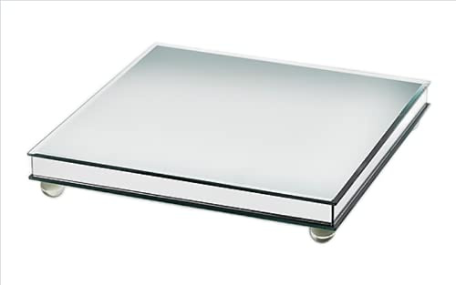 Alzata Specchio in Vetro con Piedi H5X30X30 Formato : 30X30