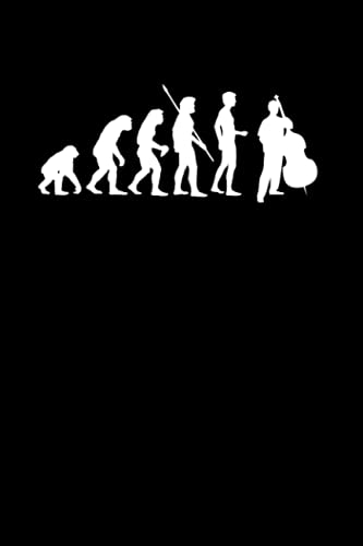 Kontrabass: Evolution Kontrabassspieler: Notizbuch / Notizheft für Zubehör Deko A5 (6x9in) liniert mit Linien
