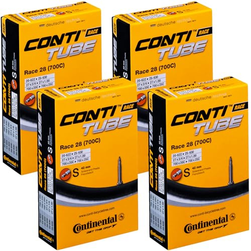 Continental Race 28 700x20-25 Inner Tubes, 42mm Presta, 4 Pack