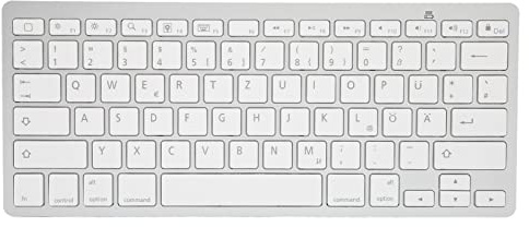 Teclado Alemán Inalámbrico para IOS para Android para Windows, Teclado Alemán Bluetooth Silencioso Universal Delgado, Teclado Alemán Inalámbrico Bluetooth Portátil Universal Delgado Silencioso