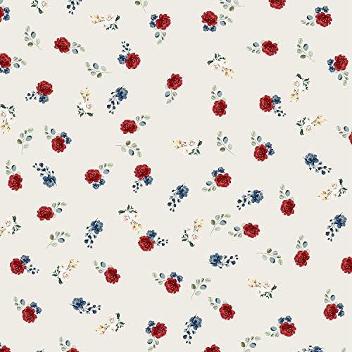 Rosen-Polsterstoff für Stühle, Vintage-Blumenpastellstoff, Meterware, schicke Blumenblätter, dekorativer Stoff zum Quilten, Nähen, Polsterung und Akzente für Zuhause, wasserdicht, 92 x 150 (HxB)