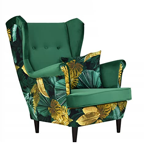 Family Meble Sessel, Modell Ari Print Duo, Skandinavisch, Relaxsessel aus Webstoff, Loungesessel, Ohrensessel, Fernsehsessel, Bequemer Sessel, Für Wohnzimmer, Esszimmer, Schlafzimmer, Büro, Poly 7