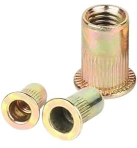 LXURY M3-M12 Nietmutter Flachkopf Blindnietmutter Einsatz Nietmutter Nutsert for Schraubenbolzen Rändelmuttern aus verzinktem Kohlenstoffstahl (Color : 5pcs, Size : M3)