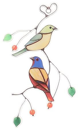 BESPORTBLE Bunte Vogel-skulptur Aus Legiertem Lichtechter Fensterhänger Mit Saugfuß Wetterfeste Frühling-hängedeko Für Innen Und Außen Leicht Abriebfest Und Kindgerecht