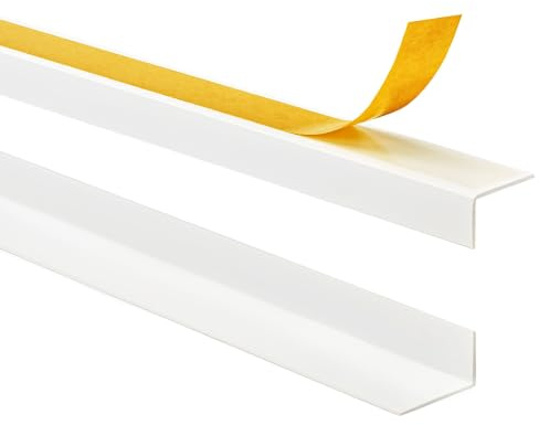 Quest Winkelleiste Kantenschutz Selbstklebend – Kunststoff PVC – für Innenecken – 15x15mm, 200cm, Weiß